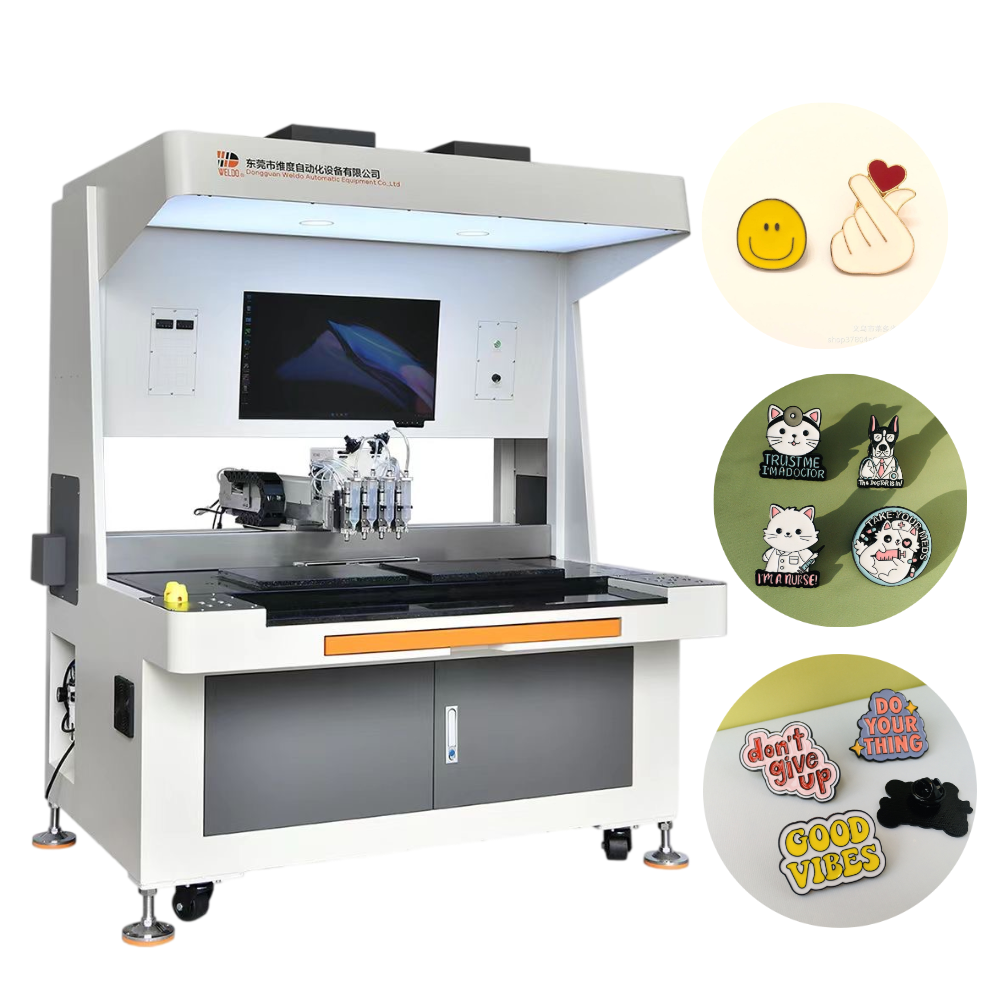 Automated Gender Pride Pin Filling Machine - Enamel Badge Production Equipment